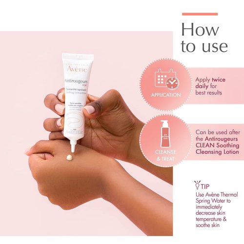 Avène Antirougeurs FORT Soothing Concentrate - Calming Redness Cream, 1.01 Fl Oz, Unscented