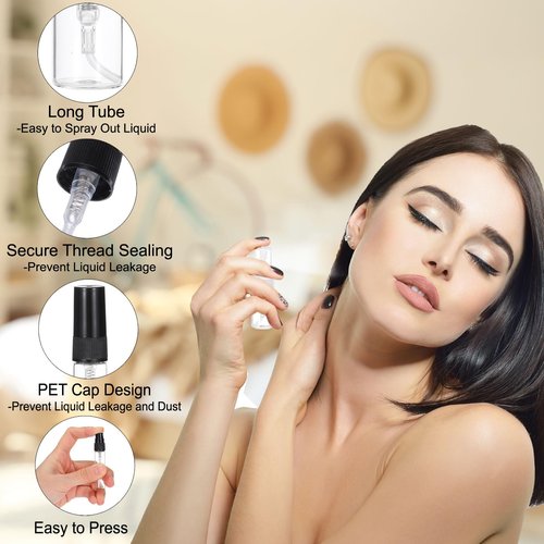 PATIKIL 3ml Glass Mini Perfume Sample Bottles, 20 Pcs Fine Mist Refillable Empty Mini Spray Bottle Fragrance Sample Bottles Sprayer for Perfume Travel Liquid Essential Oil, Black
