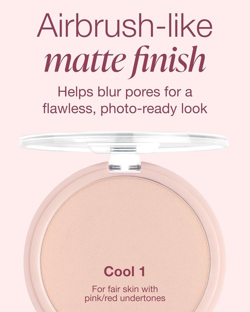 Mineral Fusion Pressed Powder Foundation - Matte Finish for Fair Skin with Pink/Red Undertones | Talc-Free, Vegan, Hypoallergenic (Cool 1)