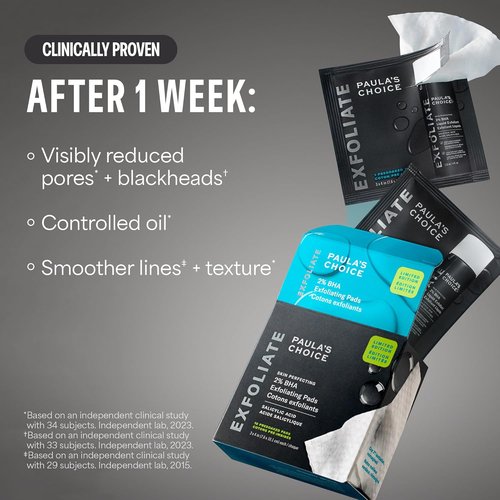 Paula's Choice SKIN PERFECTING 2% BHA Exfoliating Pads - Clear Blackheads & Minimize Pores