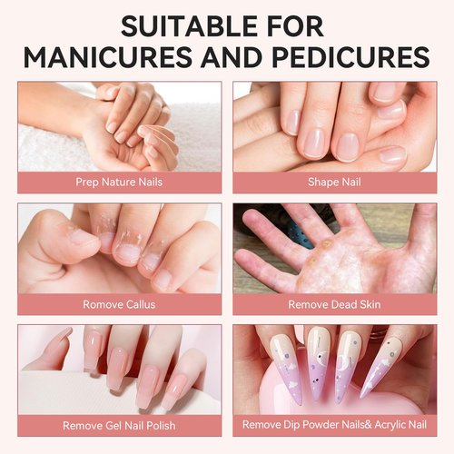 Makartt Sanding Bands for Nail Drill - 100 Pcs Nail File Sanding Bands for Drill Bits #240 Medium Grits for Acrylic Nails Gel Removing and Shaping, Upgrade Thicker Durable Sanding Drill Bit, White