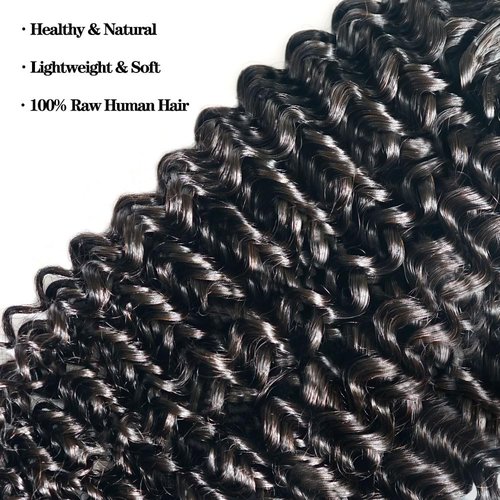 Curly Pre-Separated Feather Crochet Hair Extensions Reusable Knotless Real Human Hair With String Fullness Deep Curly Human Crochet Hair 14inch