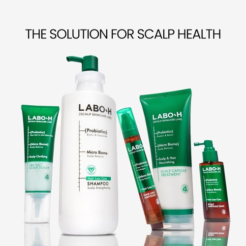 LABO.H Scalp Strengthening Shampoo - Hair Growth & Anti-Loss Formula | Vegan Ceramide, Rosemary Oil, 13.5 Fl. oz.