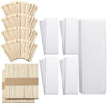 Ireer 1000 Pcs Wax Strips and Sticks Kit 500 Pcs Non Woven Waxing Strips 500 Pcs Assorted Applicator Sticks Soft Wooden Facial Body for Eyebrow Hair Removal Spa Home Women Men Leg