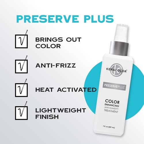 Keracolor Preserve Plus Color Enhancing Treatment - Anti-Humidity Frizz Control & Heat Protection | 7 fl. oz.