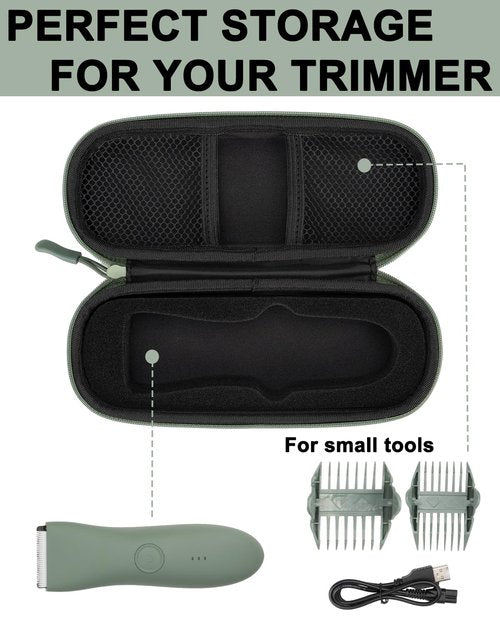 Case for Meridian Trimmer Shaver, Compatible with MANSPOT/LADYSPOT Manscape Groin & Body Hair Trimmer, Hard Travel Cases for Protecting Electric Razor Shavers and Storing Accessories (Case Only)