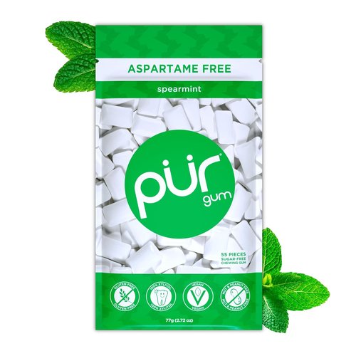 PUR Gum - Aspartame Free Chewing Gum | Natural Spearmint Flavor | 55 Pieces Pack