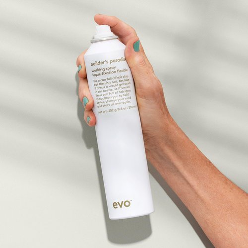 EVO Builder's Paradise Working Spray - Full Size Medium Hold Lightweight Hairspray To Build Shape & Style Control with A Reworkable Finish - 8.8oz