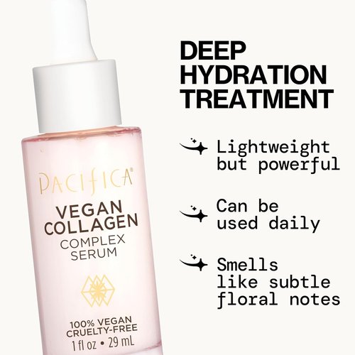 Pacifica Vegan Collagen Complex Face Serum - Hydrating Anti-Aging Formula with Hyaluronic Acid for Plumping & Firming