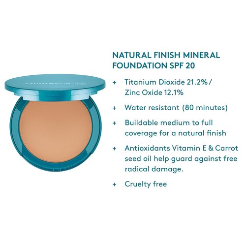 Colorescience Natural Finish Pressed Foundation - SPF 20 for Flawless Skin Tone