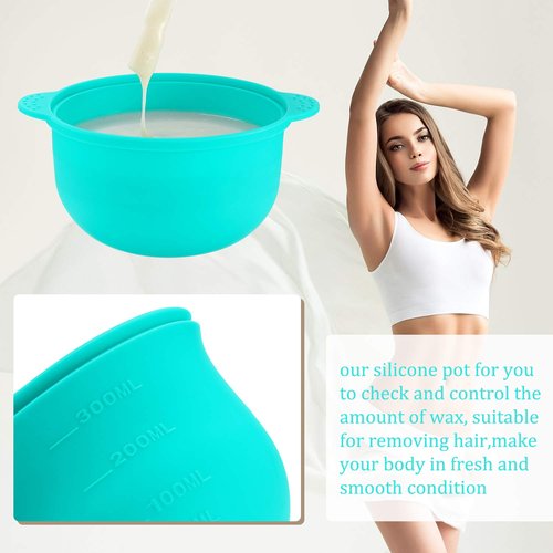 Boao 3 Pieces Silicone Wax Pot Replacement, 14 oz Wax Pot Insert for Hair Removal Wax Warmer Liner, Removable Waxing Bowl for Home Use, 500 ml