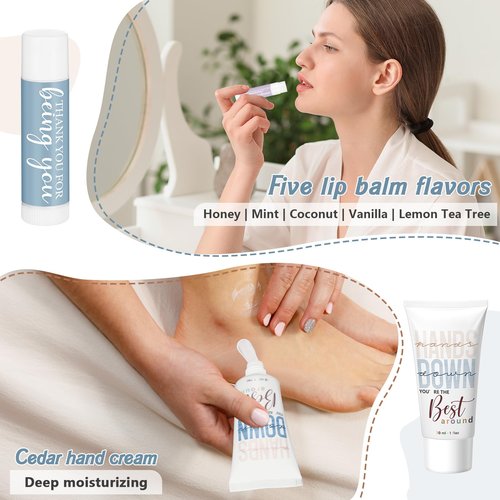 Heigble 20 Sets Thank You Gifts Bulk for Women Employee Appreciation Gifts Hand Cream and Lip Balm Set Inspirational Hand Lotion for Nurses Office Staff Female Coworker Team Volunteers Guests