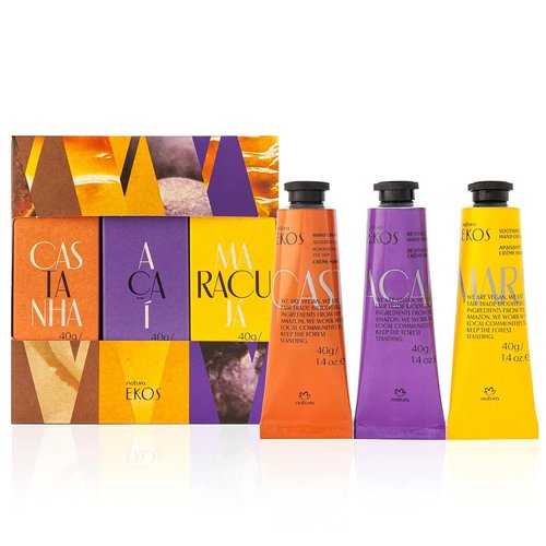 Natura Hand Cream Gift Set | 3-Pack Vegan Hydrating Balm with Passion Fruit, Brazil Nut & Açaí - Travel Size