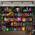 Halloween Scientist Laboratory Backdrop 10x8FT Witch Bookshelf Magic Poison Skull Photography Scene - Kids & Adults