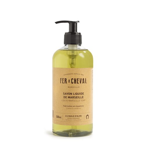 Fer à Cheval Savon De Marseille Liquid Soap, Organic Olive Oil Soap, 500 ml / 16.9 fl oz