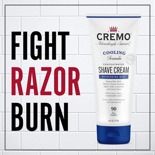 Cremo Men's Beard Care Bundle - Barber Grade Cooling Shave Cream, 6 Fl Oz + Cooling Post Shave Balm, 4 Oz