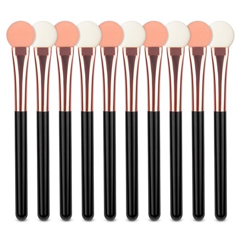 Uorpoto Eyeshadow Applicators Double Sided Sponge Makeup Brushes Reusable 10Pcs Round Foam Eye Shadow Applicator Sticks Brush Set Washable