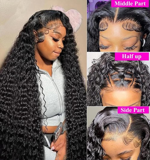 Human Hair Bundles 20 Inch Single Deep Wave Hair Bundles 100% Unprocessed Brazilian Virgin Deep Curly Human Hair 1 Bundles Deep Wavy Hair Extensions for Black Women Natural Black