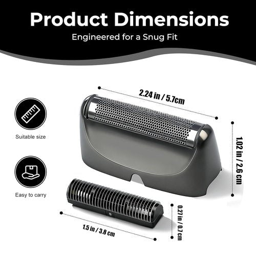 BaBylissPRO Shaver Replacement Foil & Cutter - 2-Pack Compatible with UV-Disinfecting Model (Grey)