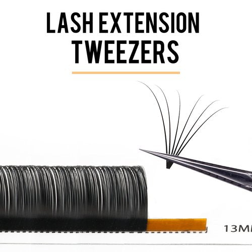 Fiber Tip Lash Tweezers For Eyelash Extension 4 Pcs Tweezers Professional Artist Tech Work Kit Tools,Best Volume Eyelash Lashes Extensions Precision Volume Boot 90 45 Degree(Titanium black)
