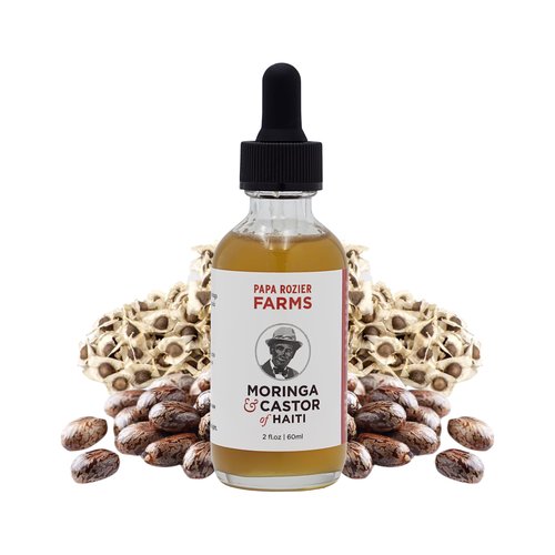 Papa Rozier Farms 50/50 Pure Organic Blend Castor and Moringa Oil for Hair Growth Treatment, Skin Moisturizer, Grow Eyelashes, Eyebrows and Nails Treatment, 2 Fluid Ounces, Pack of 1
