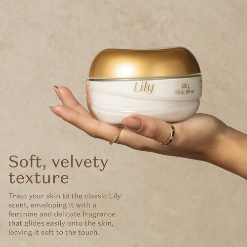 Lily Satin Hydrating Body Cream, 24 Hour Fragranced Body Butter for Dry Skin, 8.8 Ounce