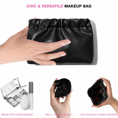 Cosme 9 FULL FACE MINI Short Handle Makeup Brush Set & Case - Small Travel Size Powder, Blush, Concealer, Brow, Eyeliner, Eyeshadow Miniature Make Up Brushes for Home, Purse, Office, Gym, Vacation