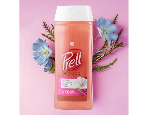 Prell Flaxseed + Keratin Shampoo - Color Safe Formula for Curly Hair | 13.5 fl. oz.
