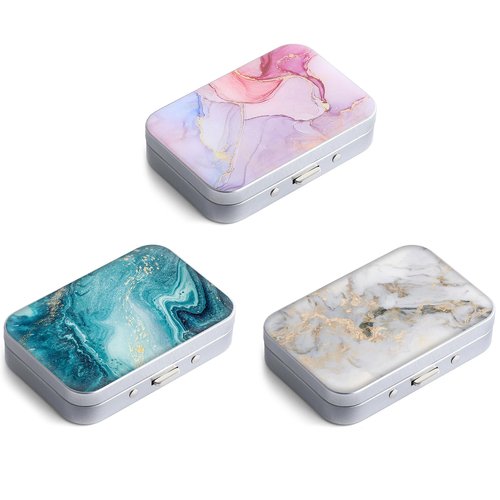Gerkia Dental Floss Portable Case, Easy to Store Floss Picks of Various Sizes, Portable Dental Floss Dispenser is Perfect for Travelling, Hotels, Dinners, Appointments.Marble 3 Piece