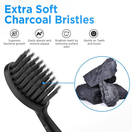 Replacement Toothbrush Heads with Covers for Burst (5 Count, Black)