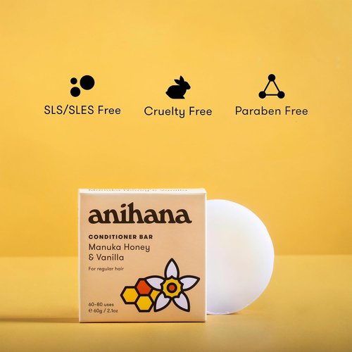 ANIHANA Manuka Honey Conditioner Bar - Paraben-Free Solid Hair Conditioner for Natural Shine, 2.1 oz