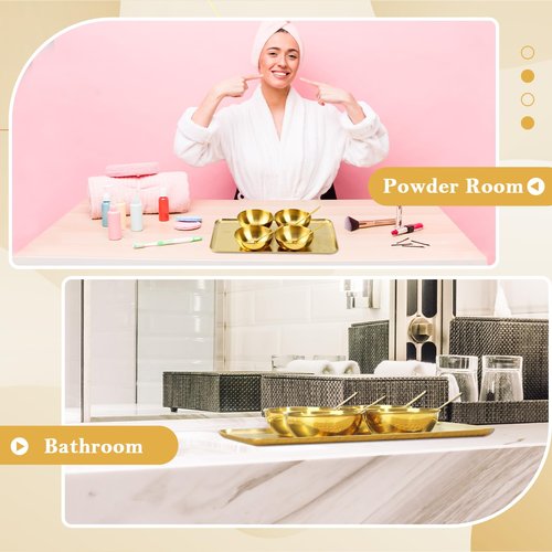 9 Pcs Gold Facial Supplies Large Gold Skincare Tray 4 Stainless Steel Facial Mask Mixing Bowls 4 Esthetician Mixing Spoons Spa Tray Esthetician Bowls for Mask Body Care Bathroom