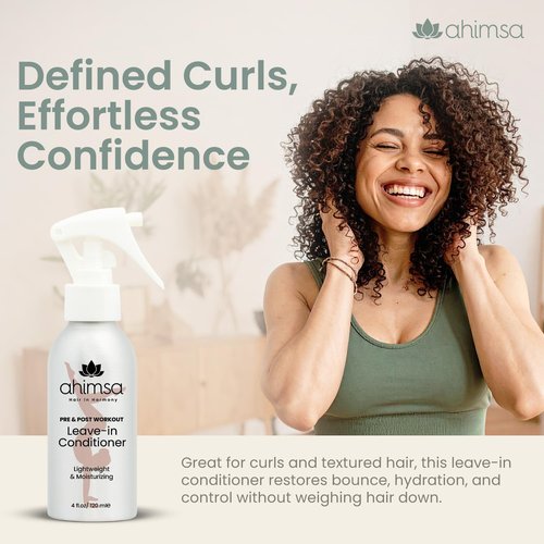Ahimsa Leave-In Conditioner - Lightweight Hydrating Formula for Curly & Wavy Hair | Anti-Frizz, 4oz