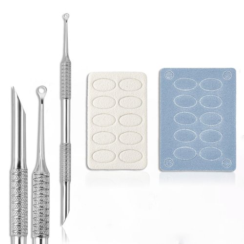HaimiLiya Pre-treatment Cuticle Pusher, Russian Prep Nail Pushers, Dual Ended Cuticle Remover with 100/180 Grit Sandpaper Sheets, Nail Care for Manicure Pedicure Nail Art
