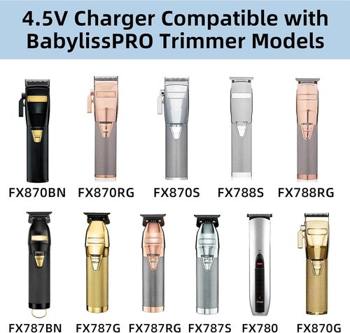 BaByliss PRO 4.5V Charger - Power Cord Adapter for FX788, FX787, FX870, FX820, FXSSM, FX726, FX825 Clippers