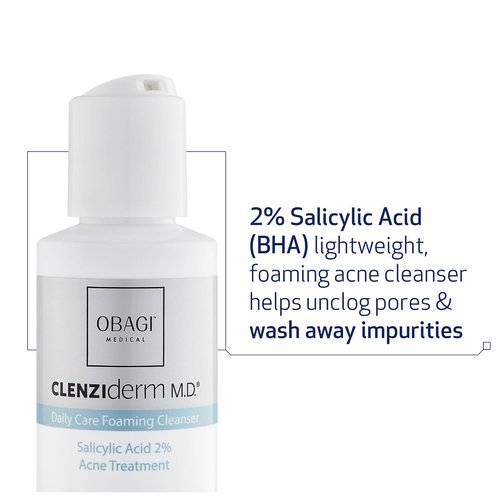 Obagi CLENZIderm M.D. Acne Cleanser - Daily Foaming Treatment with 2% Salicylic Acid (BHA)