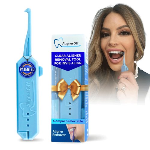 AlignerOff Reusable Teeth Retainer Remover Tool – Compact, Retractable, Aligner Removal Tool for Invisalign, Nightguards, Retainers & Veneers – Ergonomic Design for Easy Removal – Ideal for Gifting
