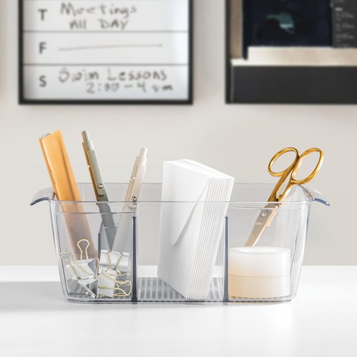 iDesign Makeup Organizer for Countertop - Storage for Cosmetics and Toiletries, Set of 2, Clear, Made in USA