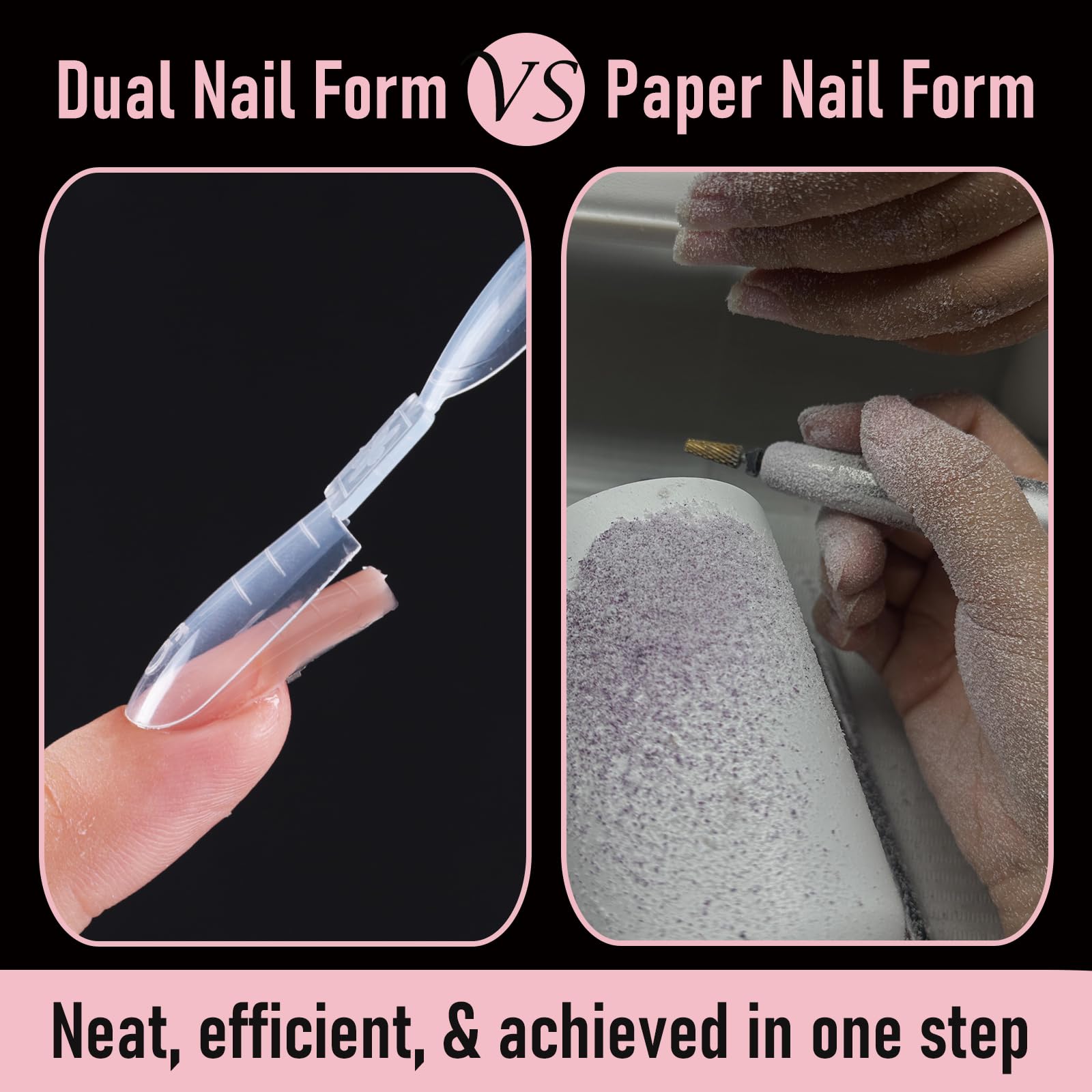 Wellquinn Dual-ended Short Nail Mold Kit, Square & Almond Shape, Embeddable Ultra-Thin Seamless Measured Nail Forms with Gel Scoop, 15 Sizes 75Pcs