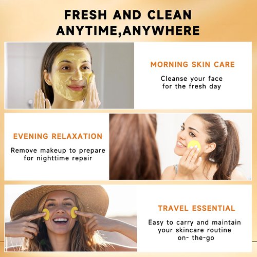 Pumkot Turmeric Kojic Acid Cleansing Pads, Turmeric Face Scrub Pads Enriched with Kojic Acid, 60PCS