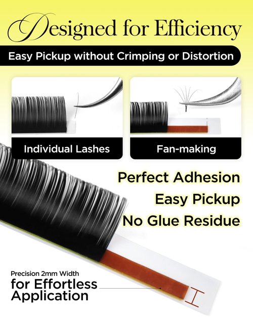 BEYELIAN Eyelash Extension 0.05 D Curl 10mm Tray Easy Fan Lash Extensions Volume Lashes Professional Use Natural Matte Black Professional Salon Use (0.05 D 10mm)