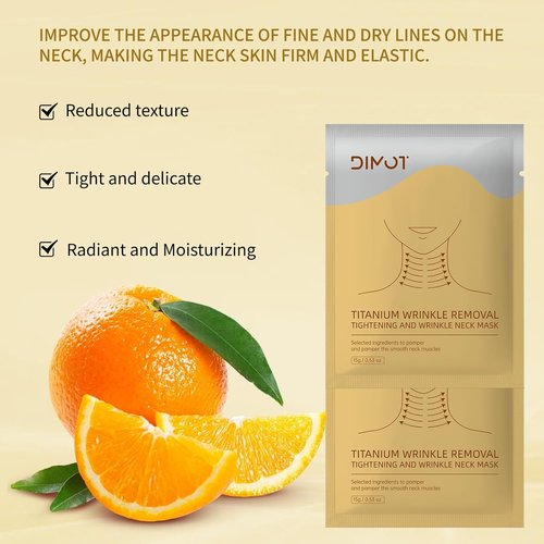 Regine Switzerland Anti-Aging Neck Mask Patches - Golden Collagen & Hyaluronic Acid for Wrinkles | Deep Moisturizing & Firming Treatment | Adjustable Wrap for All Skin Types, 1 Pack (2)