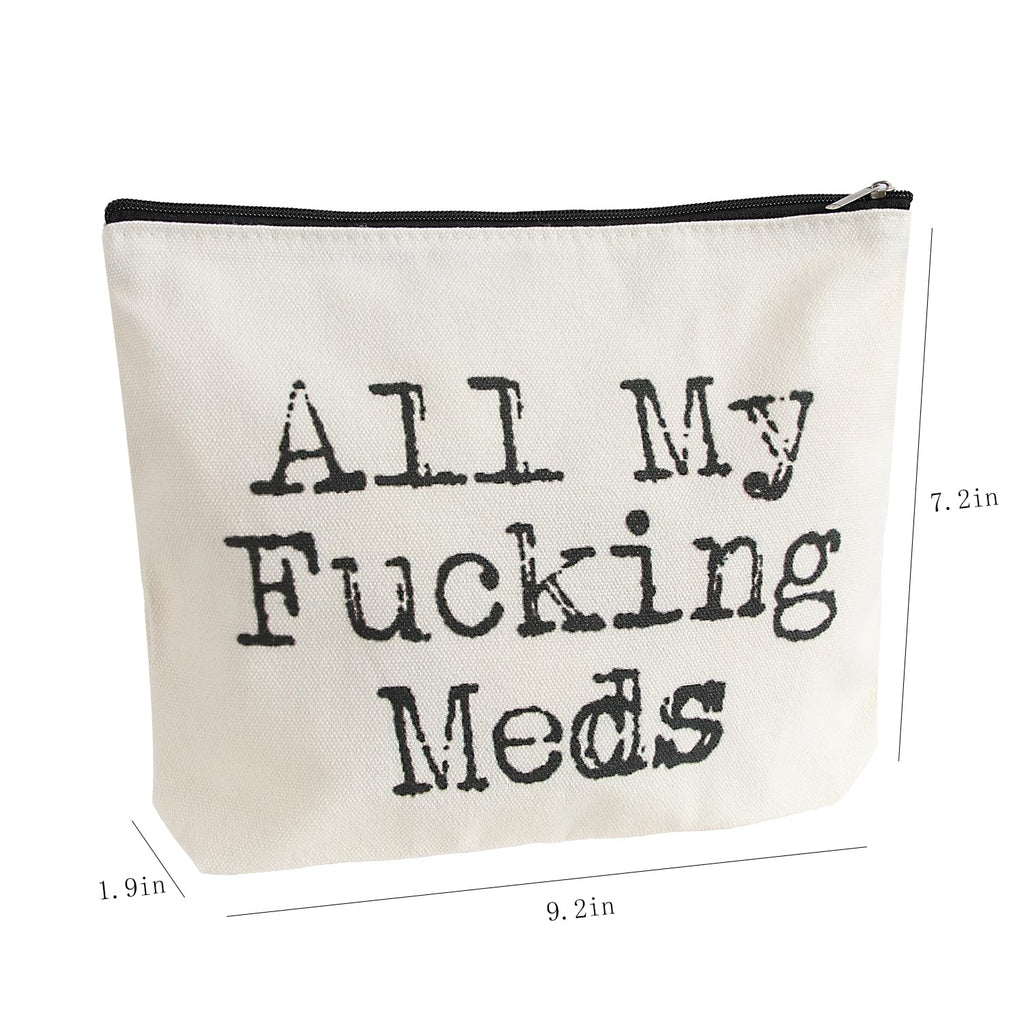 ZUCOLUS Funny Letter Print Travel Medicine Bags Makeup Bag,Nurse Practitioner Gifts for Women,Med Bag For Girl