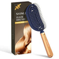 SHINLEA Speed Dry Detangler Brush - Luxury Gold Handle, Curved Design for Effortless Wet Hair Detangling