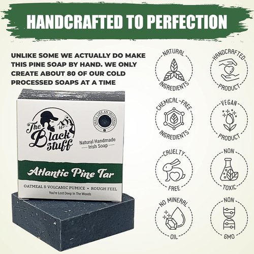 Skiennix Pine Tar Soap - Handmade Organic Bar Soap for Men | Moisturizing & Cleansing 4 oz