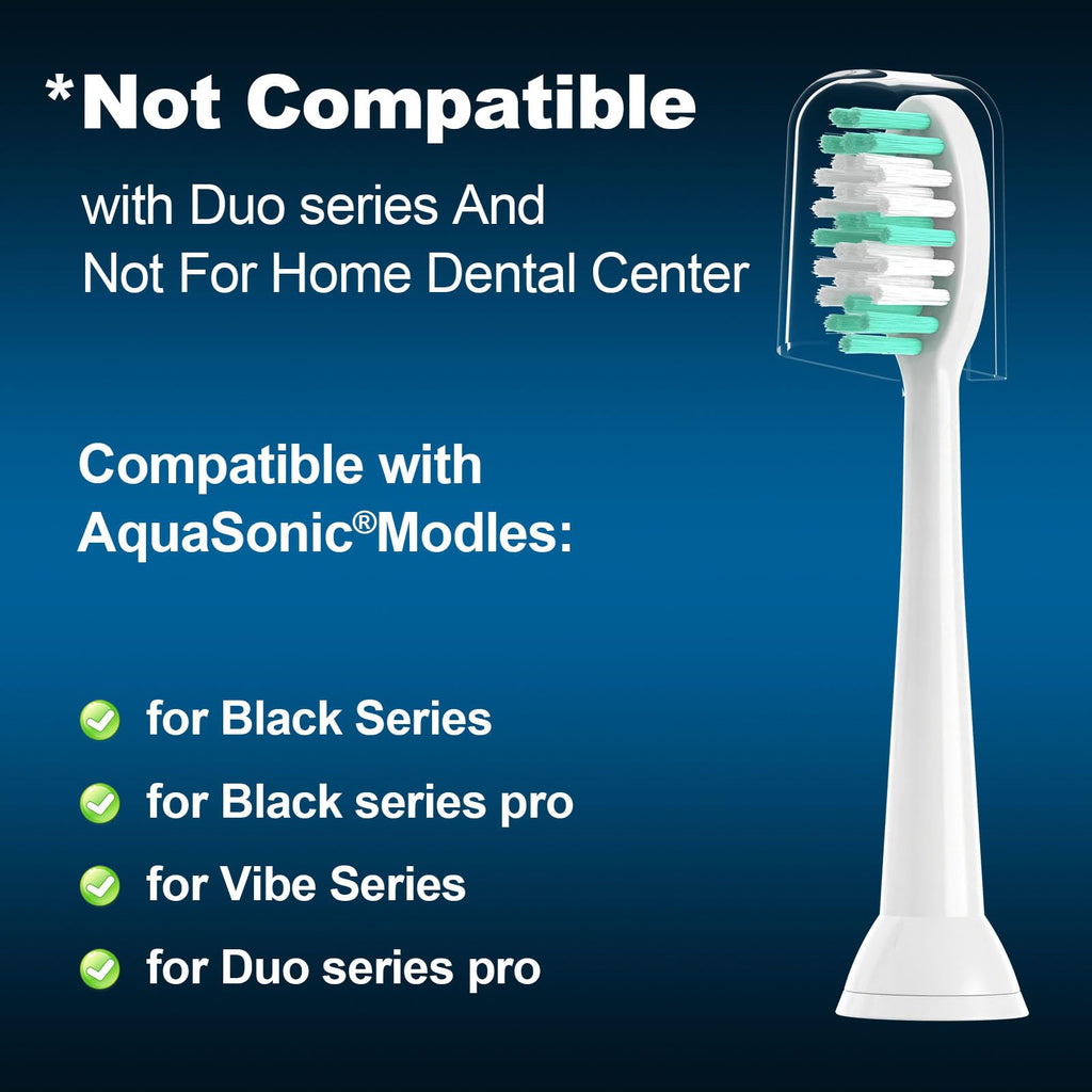 XIAOHEAD Replacement Toothbrush Heads 10 Pack for AquaSonic Black Series for Vibe Series Black Series pro, and for Duo Series pro Electric Toothbrush,Whtie