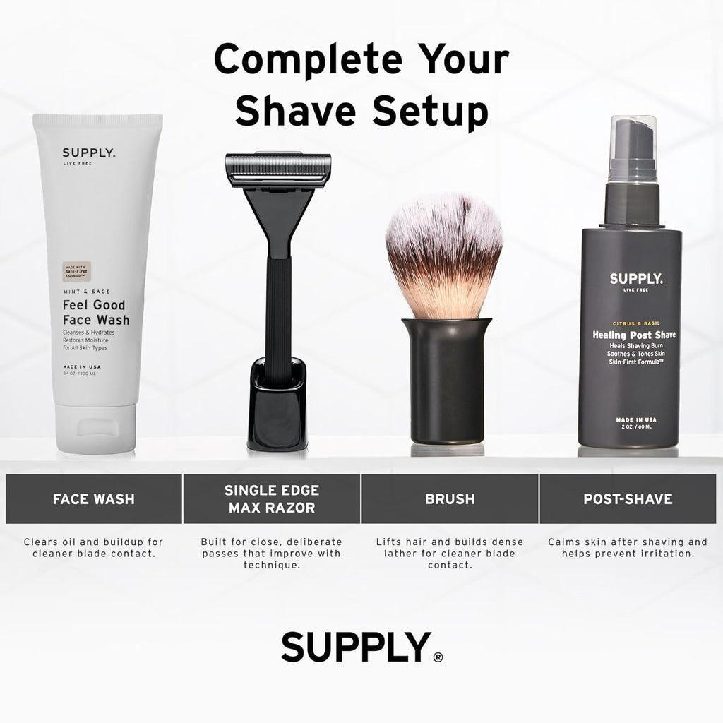 SUPPLY Ultra Lather Shaving Cream for Men - Rich Cushion for Smoother Shave - Sandalwood & Cedar - 3.4 oz