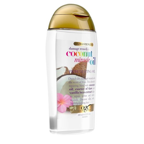 OGX Extra Strength Coconut Miracle Oil - Hydrating Anti-Frizz Hair Treatment for Coarse, Dry Hair | 3.3 Fl Oz