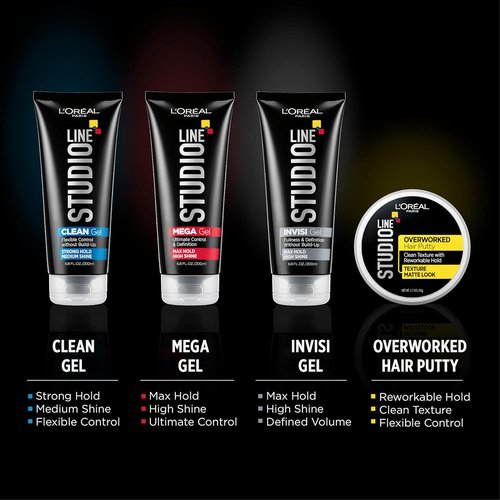 L'Oreal Paris Studio Line Clear Minded Clean Gel - Strong Hold, 6.8 fl oz | Perfect for All Hair Types