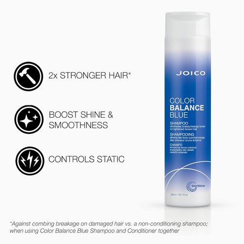 Joico Color Balance Blue Shampoo & Conditioner - Eliminate Brassy Tones | Boost Color Vibrancy | Protect Against UV Radiation